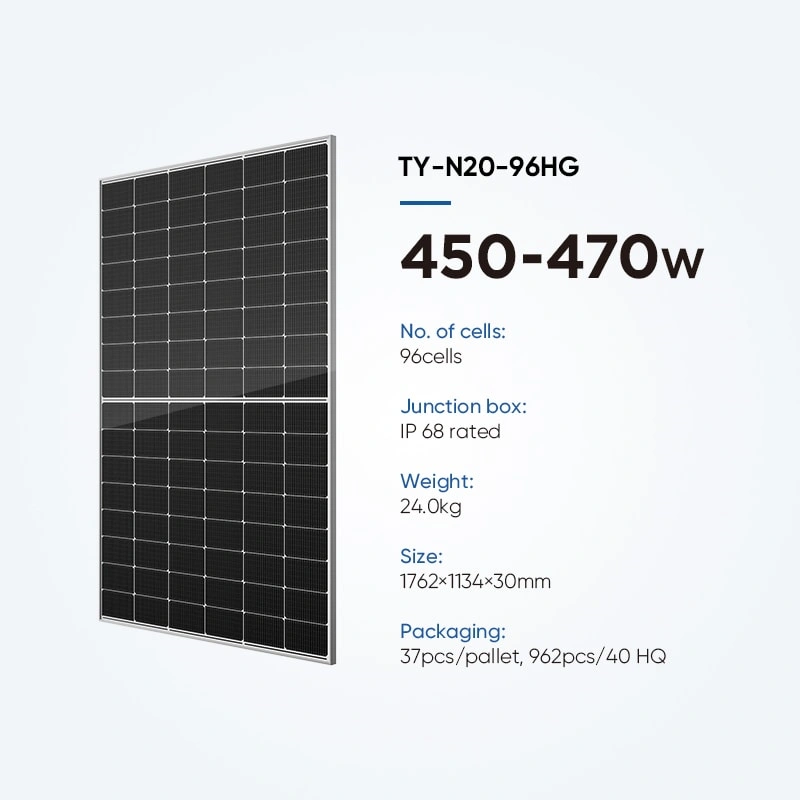 450W-470W Monocrystalline Solar Panels Manufacturer High Efficiency PV Modules