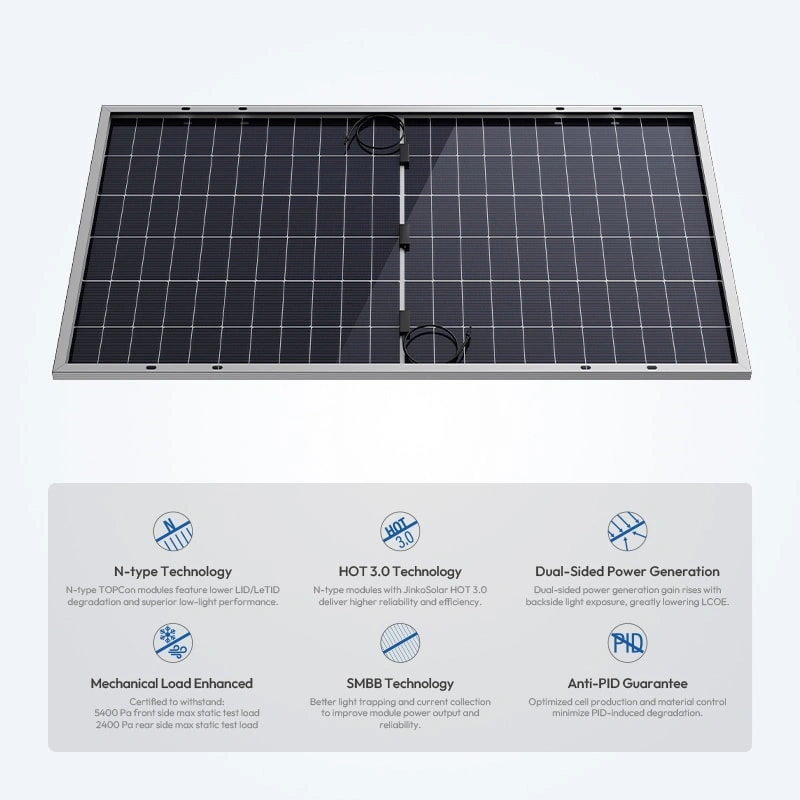 Factory Direct 610W-630W Bifacial Monocrystalline Solar Panel