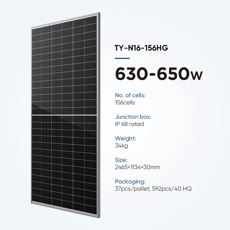 Advanced 630W-650W High Power Monocrystalline Photovoltaic Solar Panel for Sale