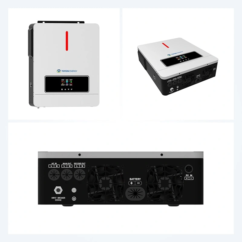 OSG Series Off-Grid Inverter Front Side Rear and Bottom Views